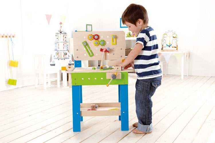 Hape houten werkbank houten speelgoed, Edugro, Industrieweg 15, 5324 JX Ammerzoden, Nieuw, Ophalen of Verzenden
