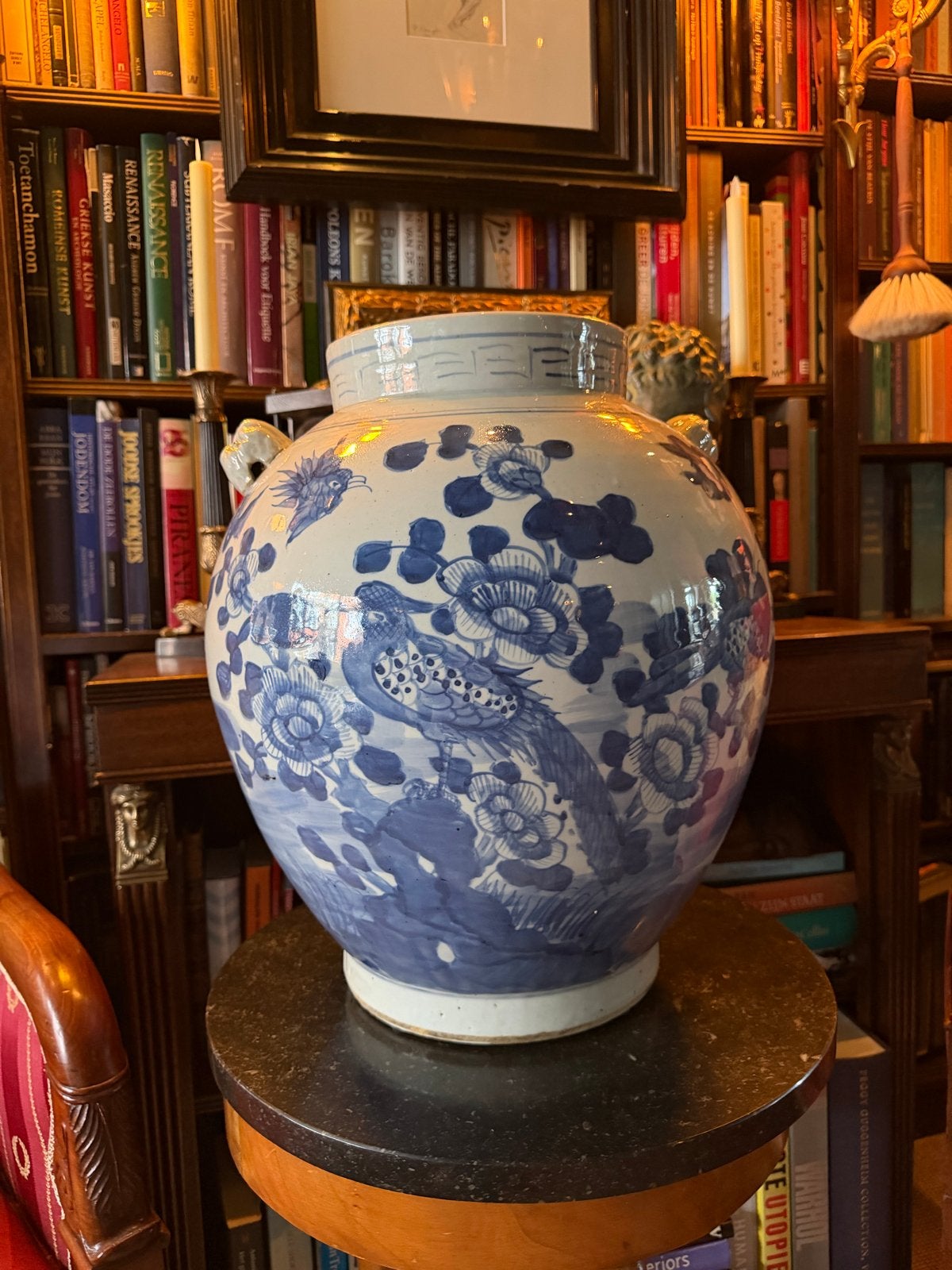 Handbeschilderde Chinese replica vaas, 40 cm hoog, Ophalen
