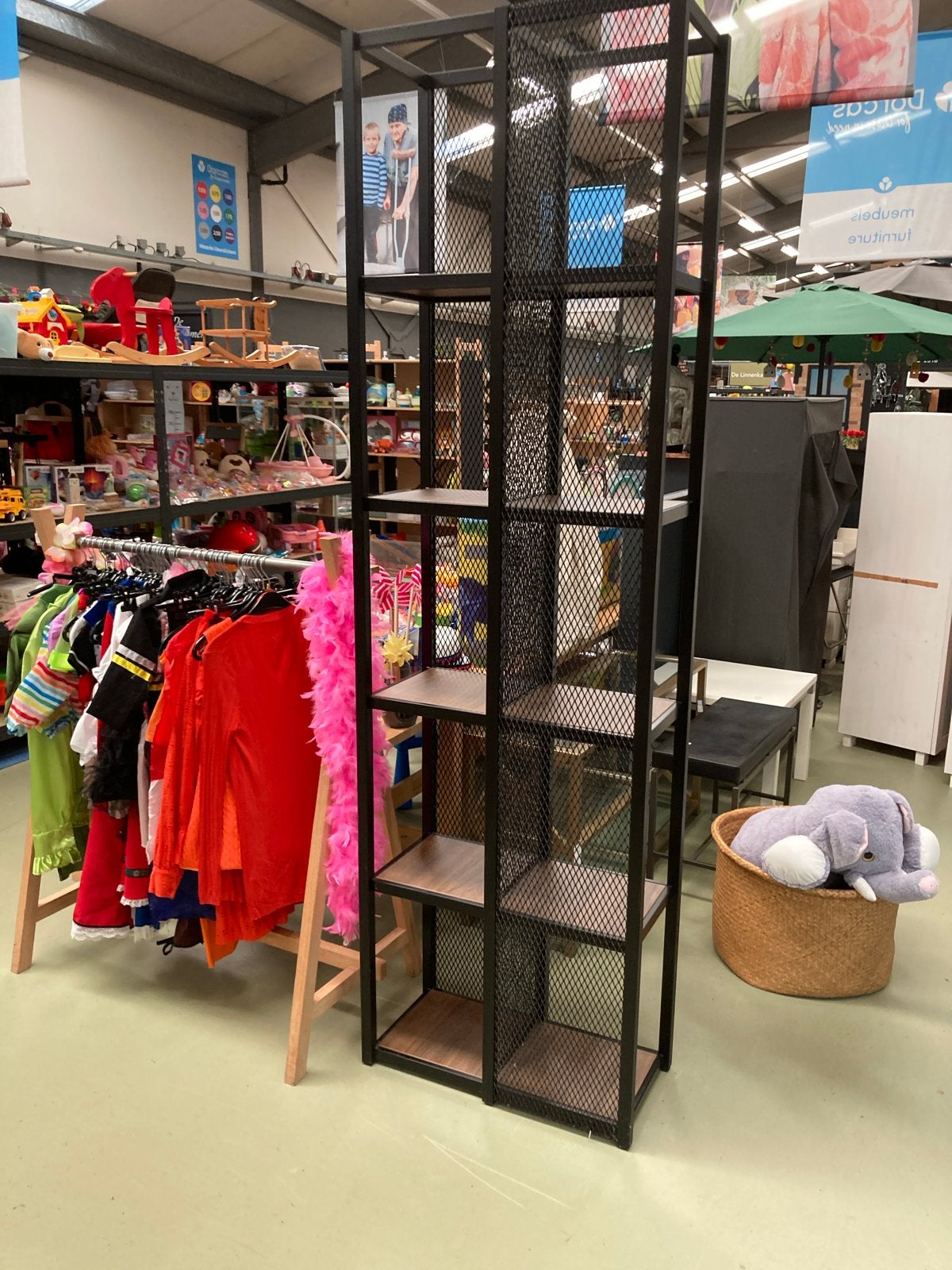 Industriële Boekenkast Roomdivider Metaal 238x72x30 cm, W, Ophalen of Verzenden, Zo goed als nieuw, W
