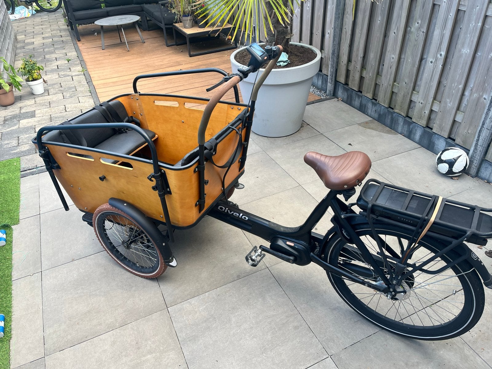 Qivelo Elektrische Bakfiets, Fietsen en Brommers, 4 kinderen of meer, Gebruikt, Elektrisch, Schijfrem