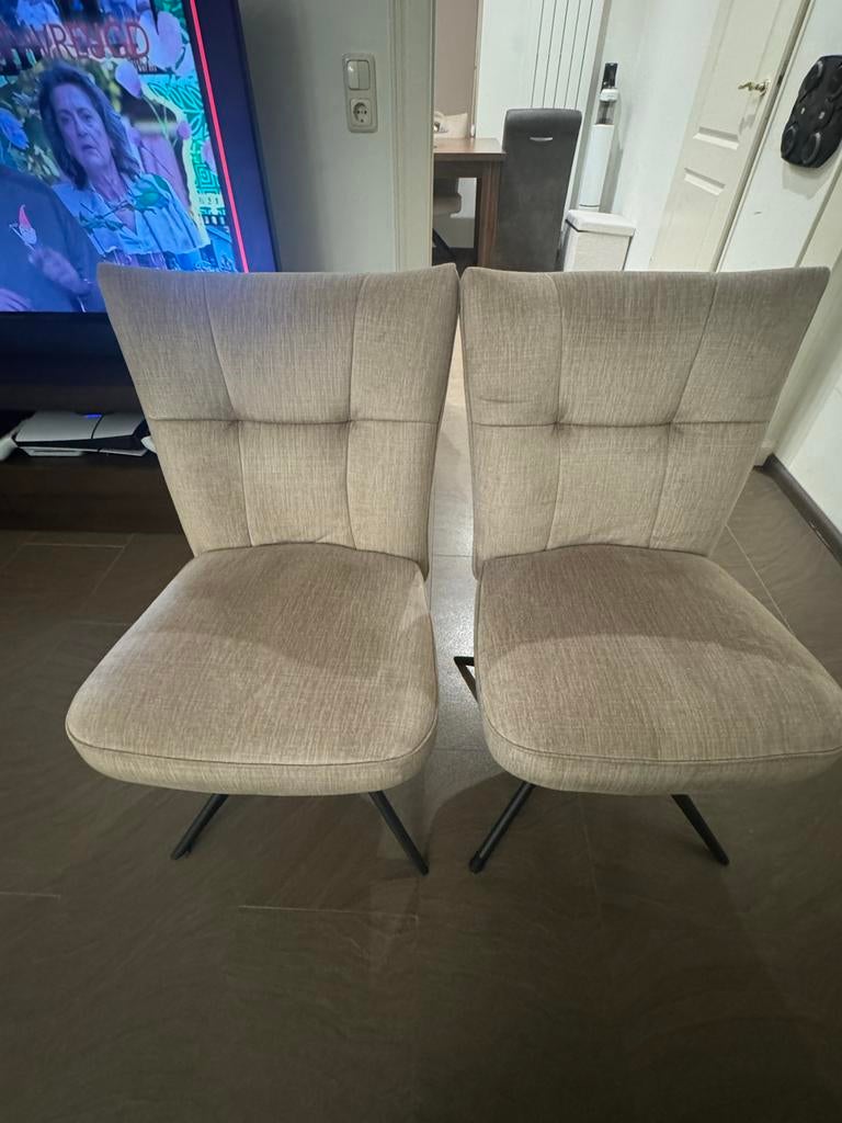 Zo goed als nieuwe eetkamerstoelen (4 stuks), Huis en Inrichting, Stoelen, Zo goed als nieuw, Vier, Stof, Overige kleuren, Ophalen of Verzenden