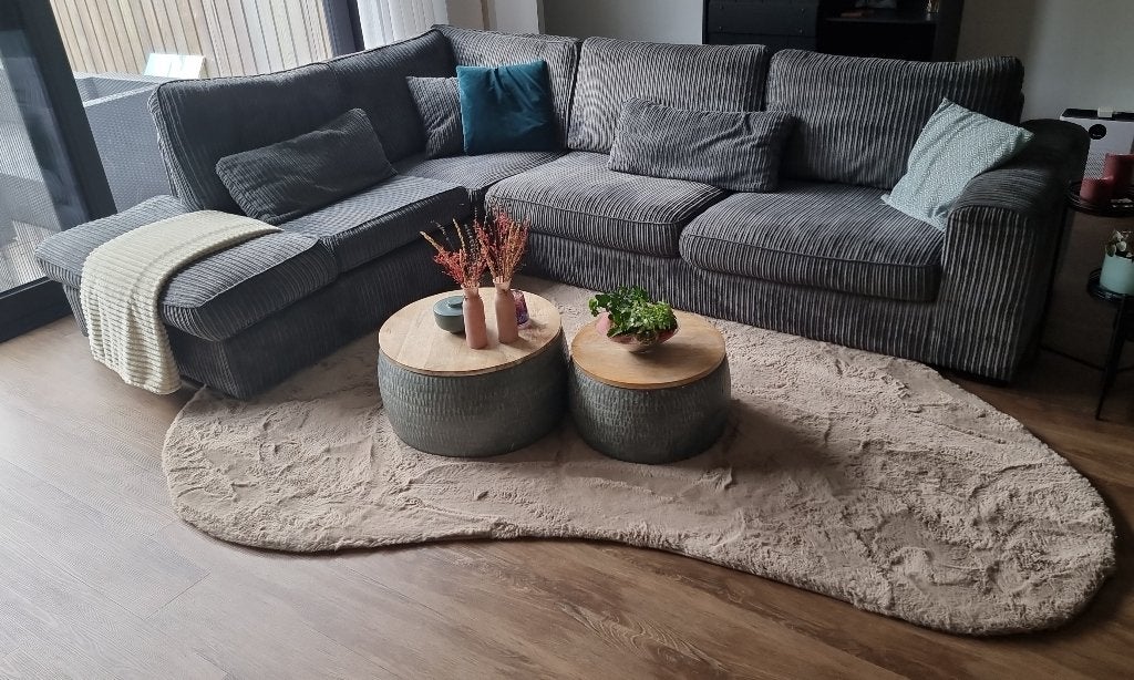 Hoekbank/Loungebank Ribstof Antraciet - Zeer Comfortabel, Huis en Inrichting, 250 tot 300 cm, Gebruikt, Hoekbank, 75 tot 100 cm