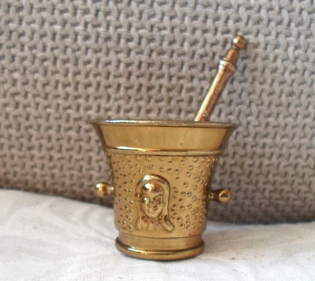 Koperen vijzel met stamper. Miniatuur., Ophalen of Verzenden, Koper