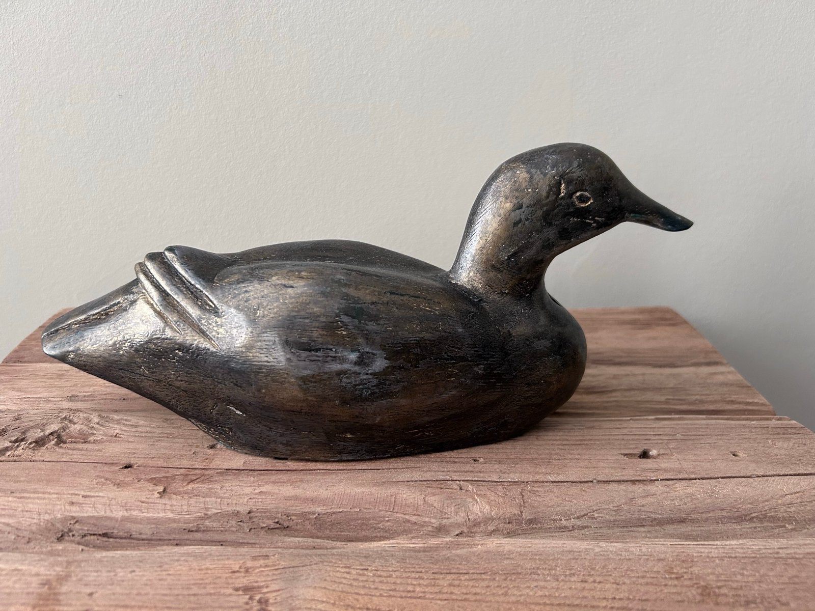 Antieke Houten Lokeend - Decoratieve Eend, Antiek en Kunst, Ophalen of Verzenden