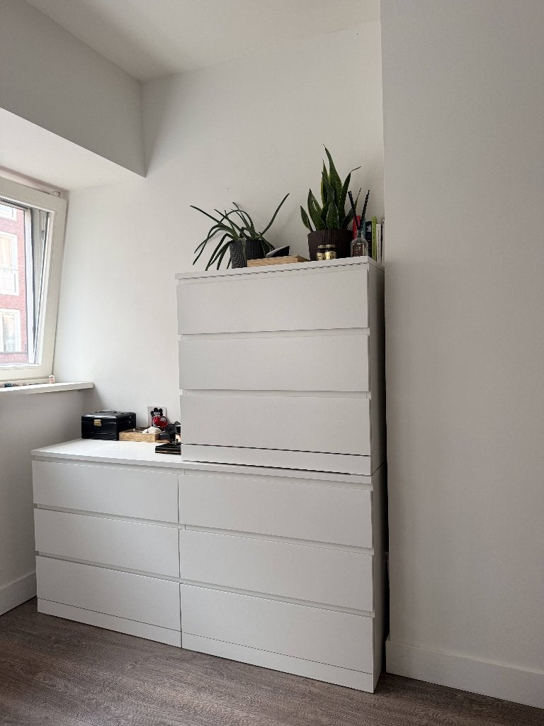 IKEA STORKLINTA chest of 6 drawers, white (140 x 50 x 75 cm), Ophalen, 5 laden of meer, 100 tot 150 cm, 50 tot 100 cm