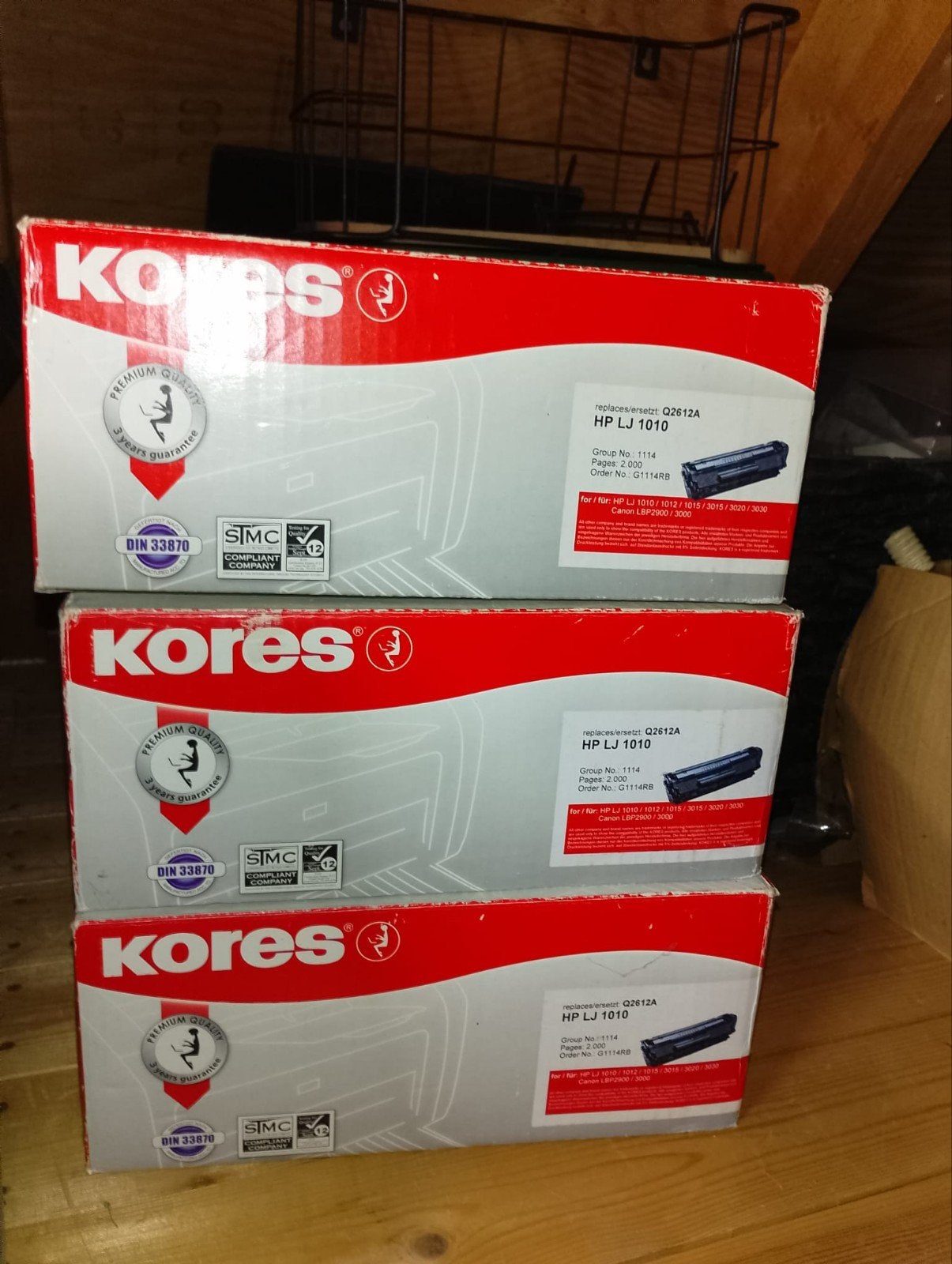 Kores Toner Q2612A voor HP LJ 1010 - 3 stuks, Ophalen