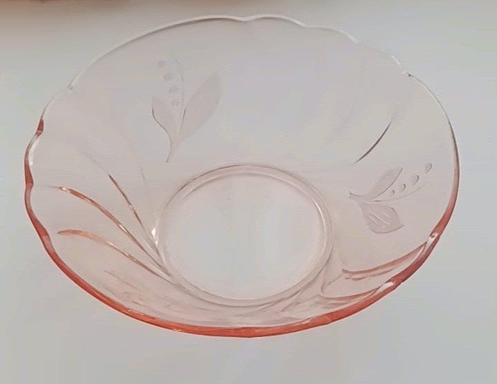 Rosalin glazen persglas schaal jaren 60, Ophalen of Verzenden