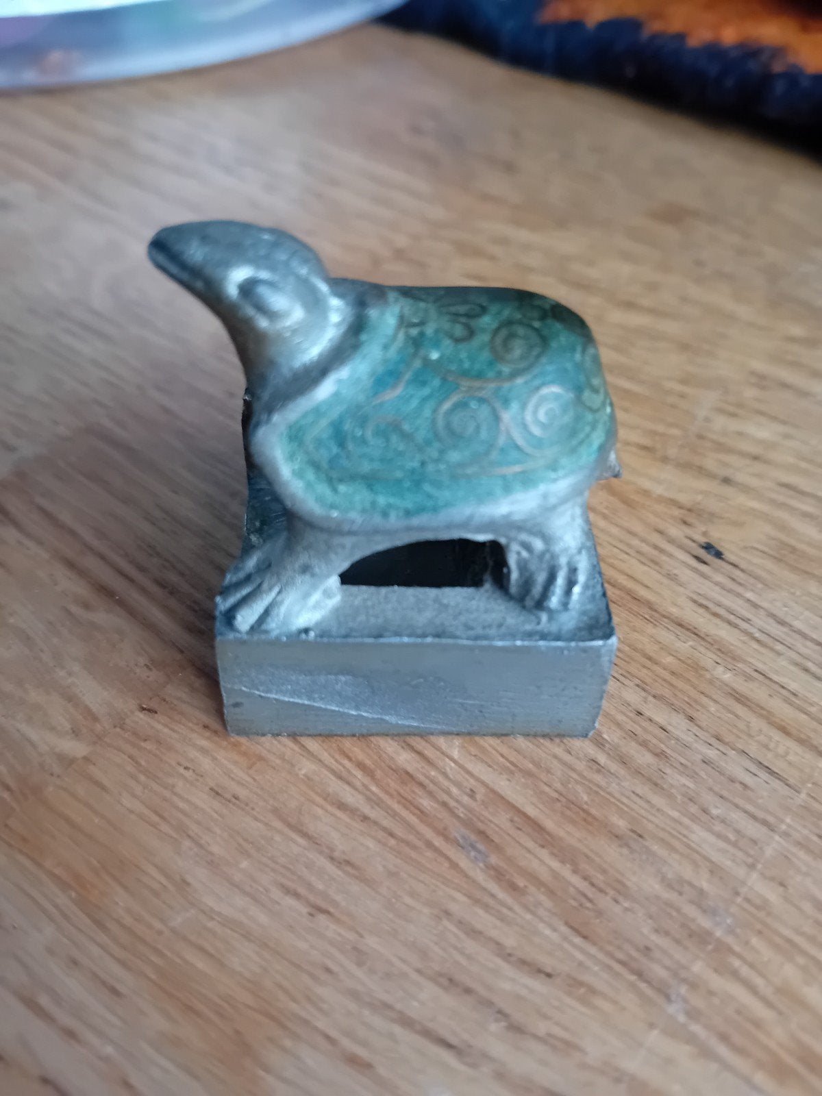 Antieke Chinese Messing Schildpad Stempel, Ophalen of Verzenden