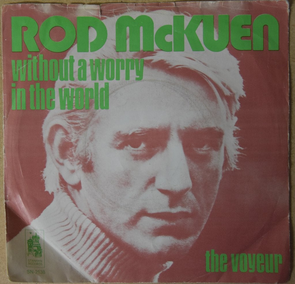vinyl single 7" Rod McKuen Without A Worry The world muziek, 7 inch, Ophalen of Verzenden, Zo goed als nieuw, Pop