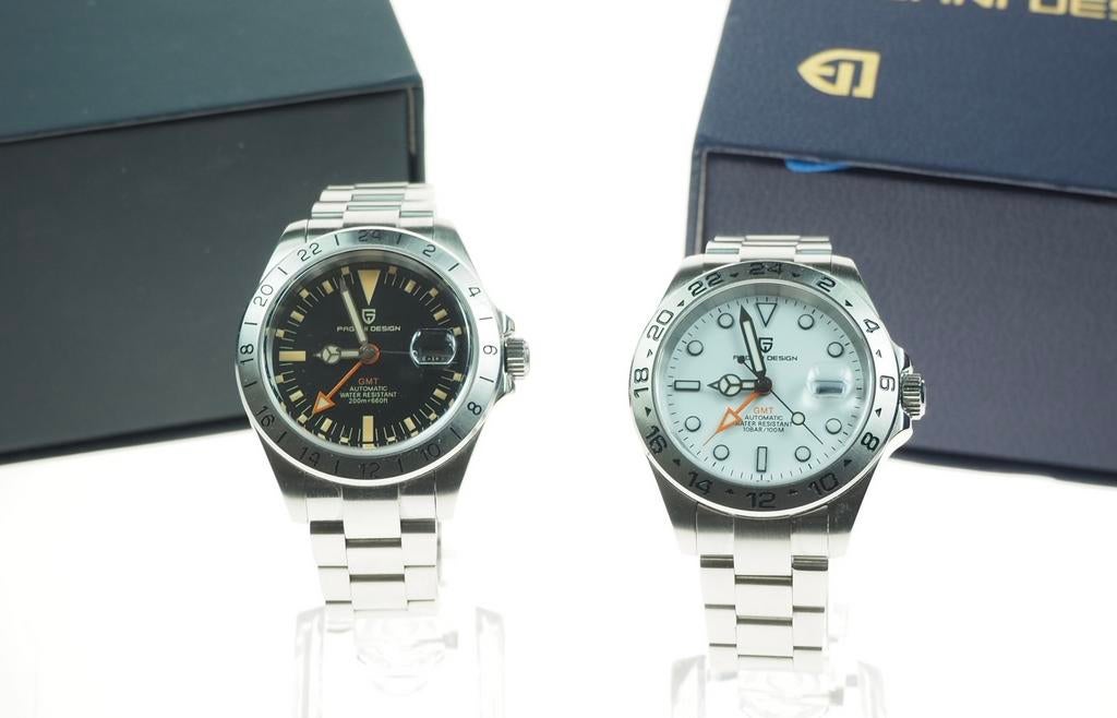 set van twee pagani design explorer hommage to R….horloges, Overige merken, Staal, Staal, Polshorloge