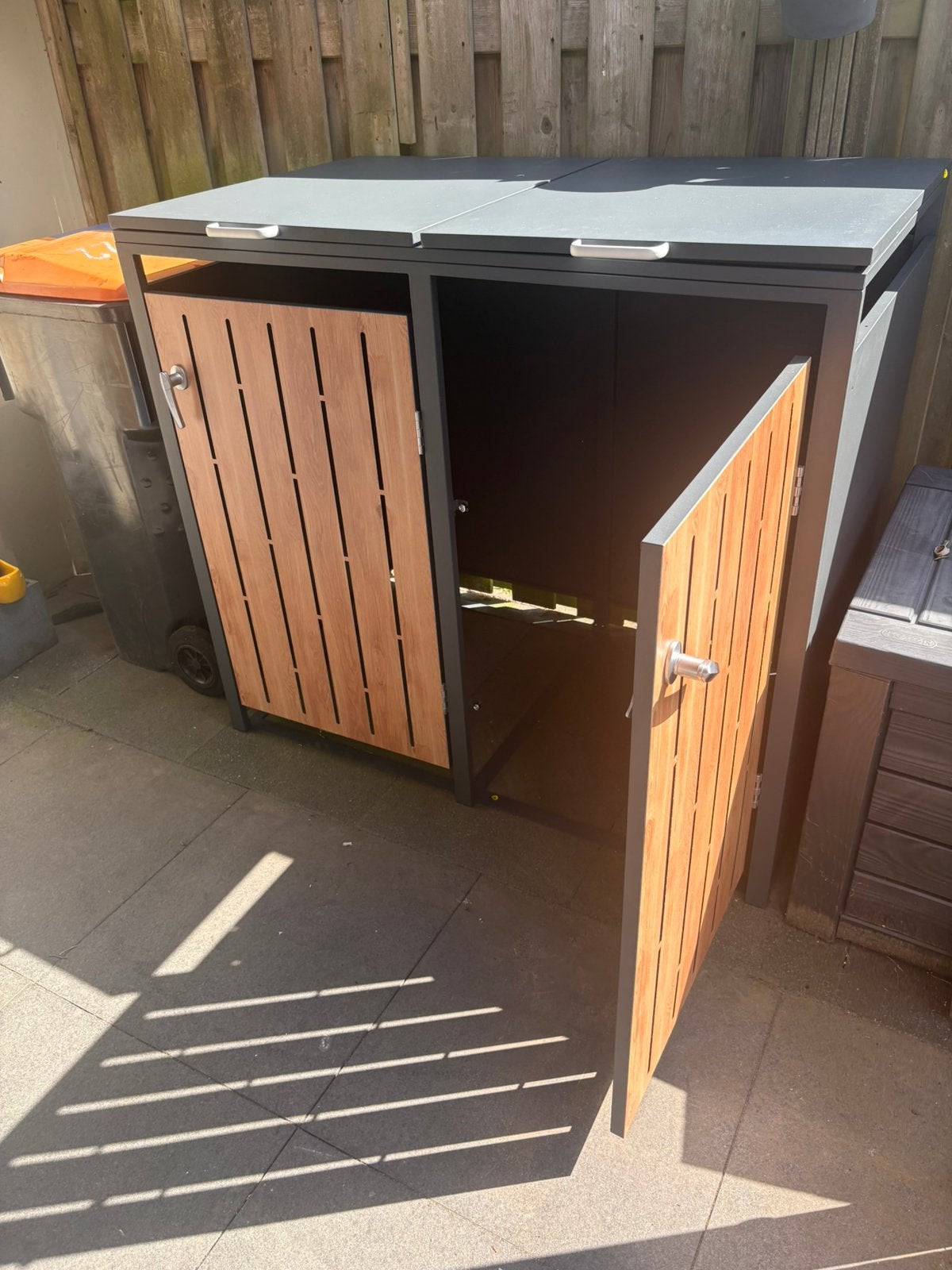 Kliko ombouw plaatstaal gespoten met houtkleur plaatstaal, Ophalen, Nieuw, Hout, Containerberging