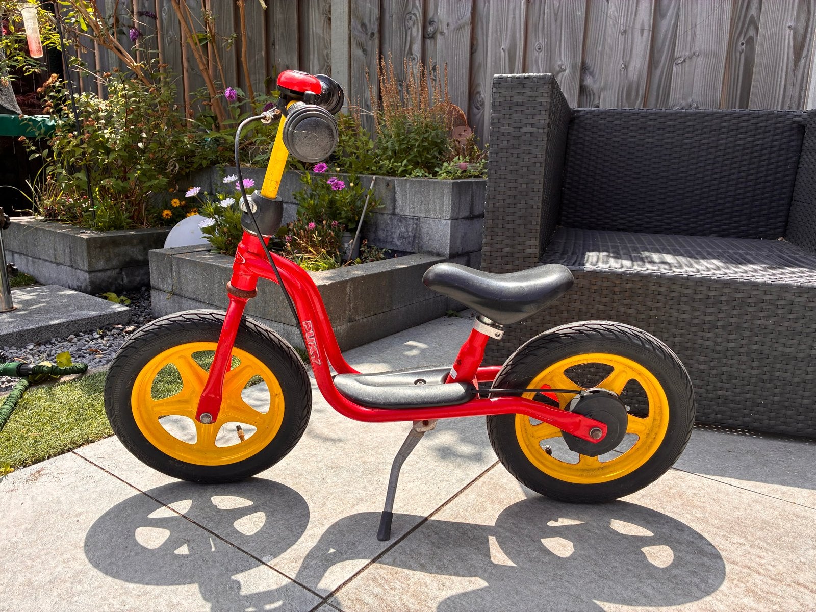 Puky loopfiets rood/geel - perfect voor jonge avonturiers, Ophalen, Gebruikt, Velgrem, Minder dan 16 inch
