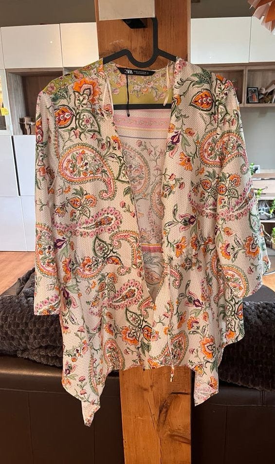 Zara Kimono/Vest met unieke print - Zo goed als nieuw, Ophalen of Verzenden, Zo goed als nieuw, Maat 38/40 (M), Meerkleurig