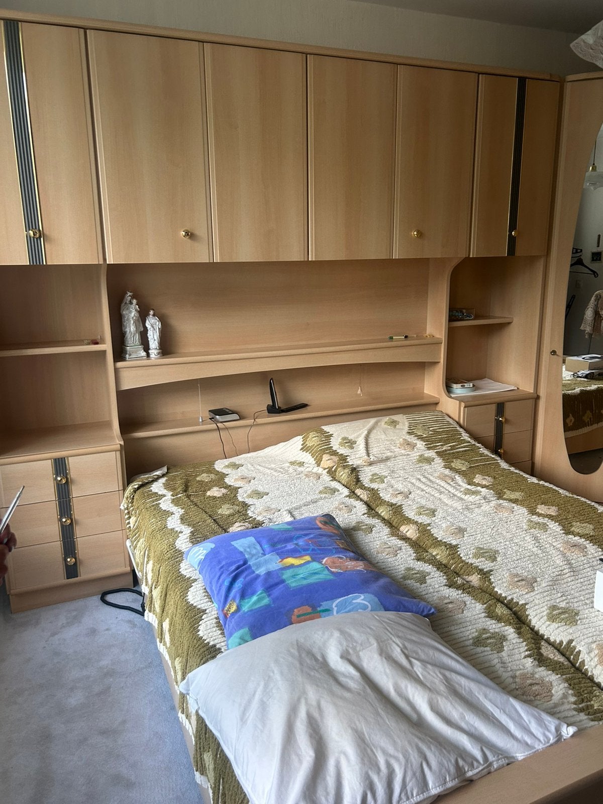 2 pers Bed + kasten, Ophalen, Zo goed als nieuw, Eenpersoons