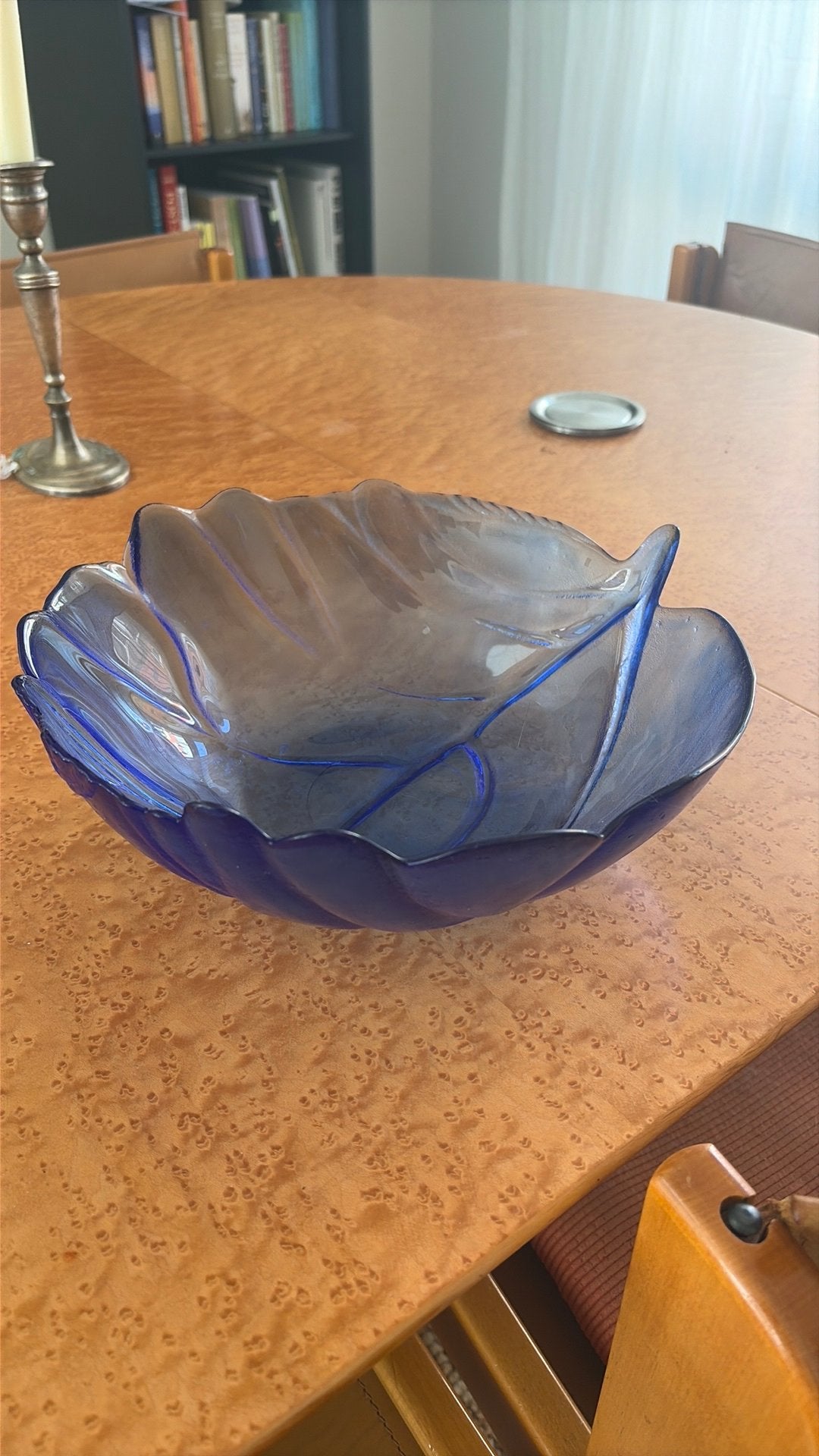 Schaal blauw ibisco, Huis en Inrichting, Ophalen of Verzenden, Zo goed als nieuw, Rond, Glas