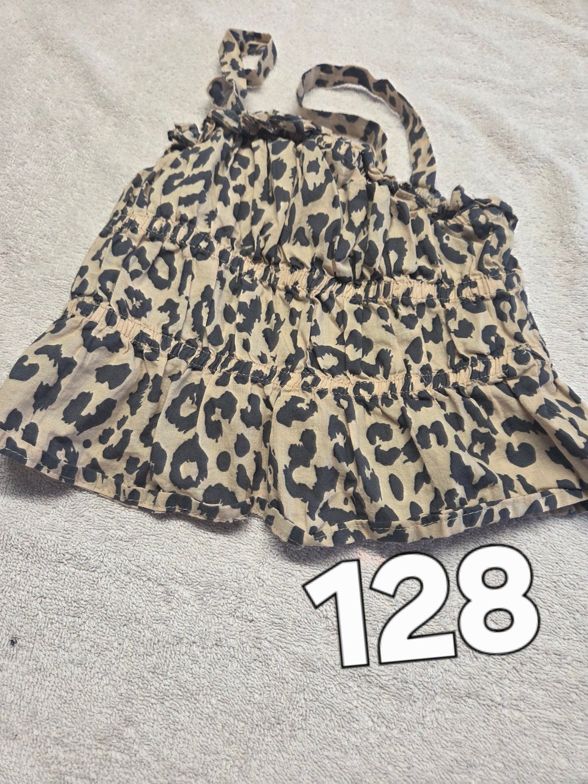 Leopardprint topje maat 128, Meisje, Ophalen of Verzenden, Zo goed als nieuw, Shirt of Longsleeve