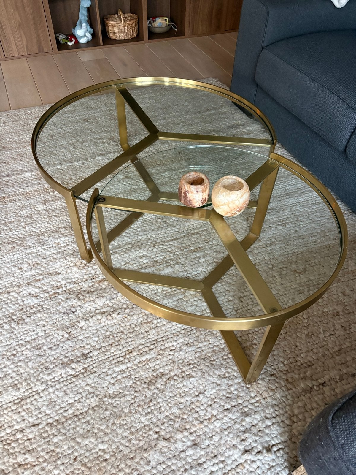 Aula Nest Koffietafel Set van Made+ (Messing & Glas), Ophalen, Gebruikt, Rond, 50 tot 100 cm