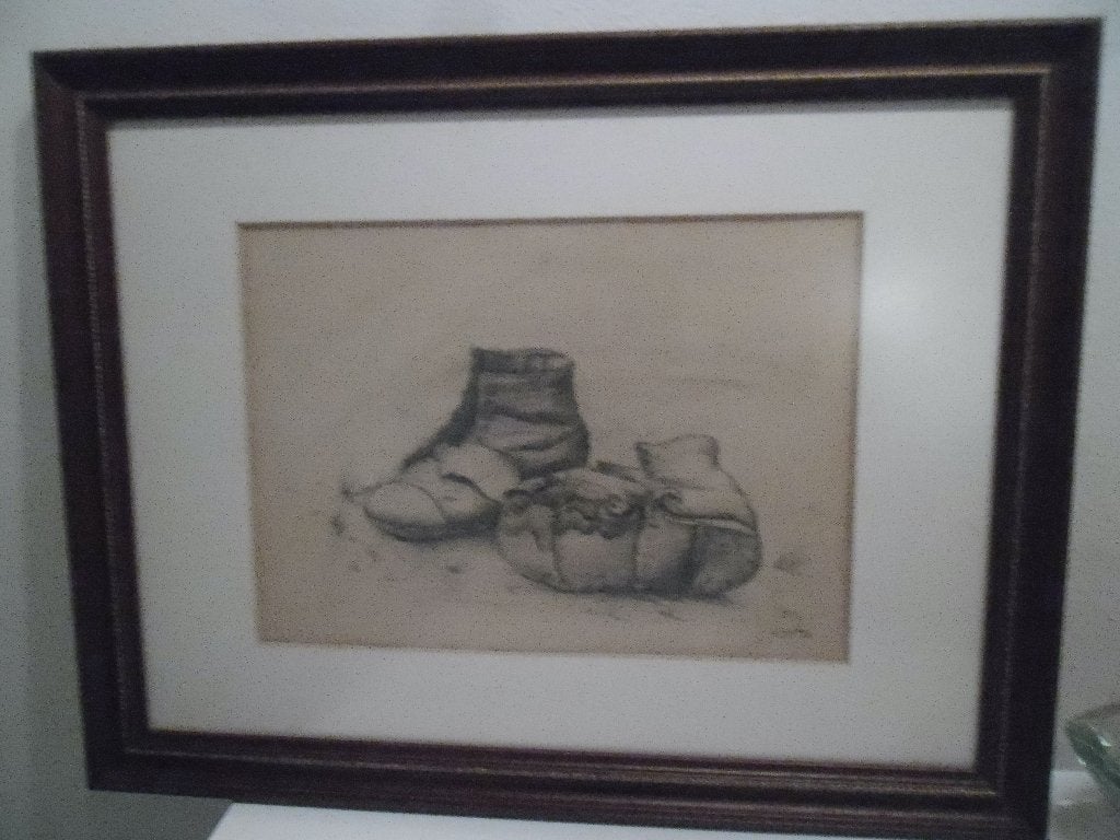 Vintage  'Schoenen' gesigneerd K. Hovy, Minder dan 50 cm, Gebruikt, Ophalen of Verzenden, Print