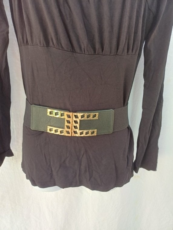 Gave brede elastische riem mt S/M, Kleding | Dames, Riemen en Ceinturen, 5 cm of meer, ., Zwart, Ophalen of Verzenden