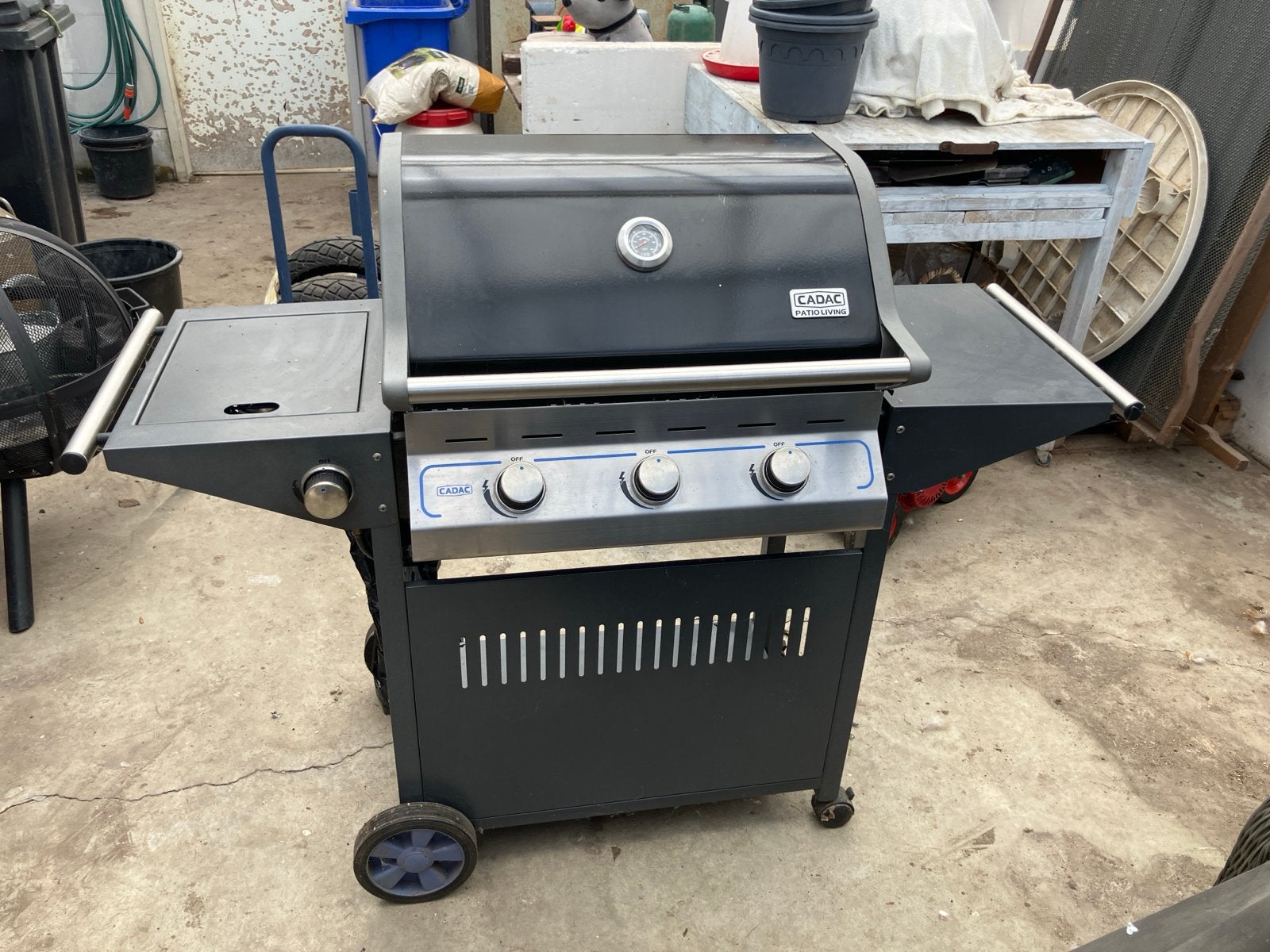 Cadac Patio Living gasbarbecue met zijbrander, Tuin en Terras, Ophalen, Gebruikt