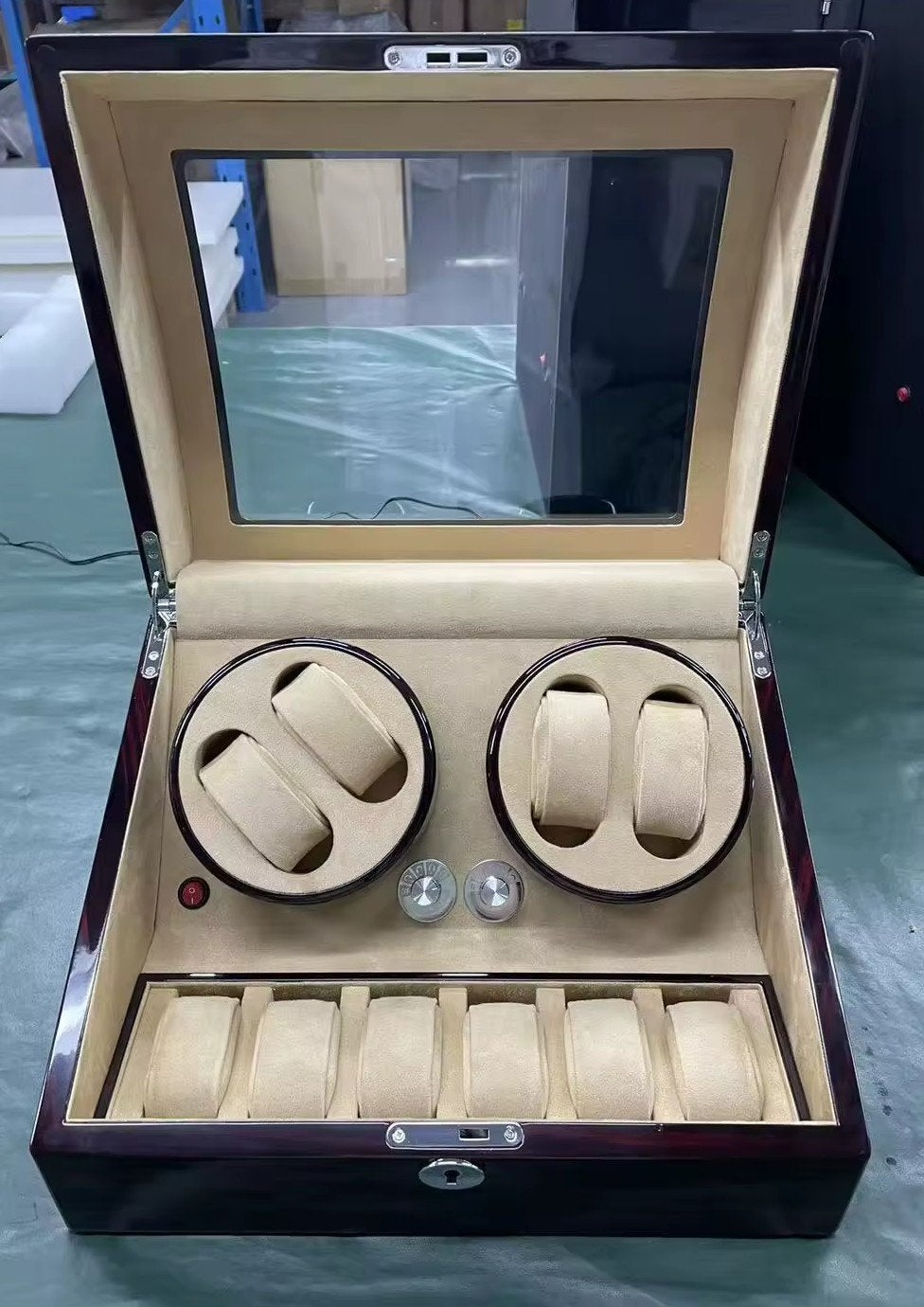 Luxe Horlogebox met Watch Winder en Opbergruimte, Sieraden, Tassen en Uiterlijk, Horloges | Heren, Overige merken, Ophalen of Verzenden