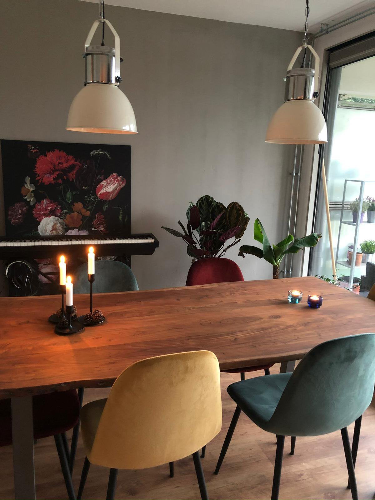 Hanglamp industrieel 2x, Ophalen, Zo goed als nieuw, Rond, 50 tot 100 cm