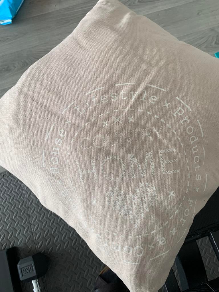 Kussens, Ophalen, Zo goed als nieuw, Beige, Vierkant