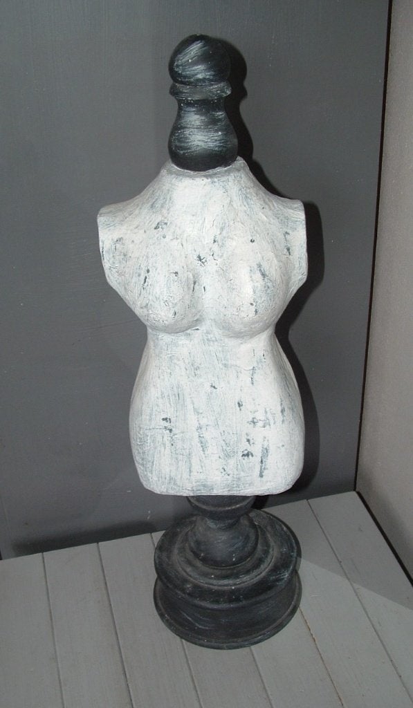 Buste tafelmodel papier-maché paspop op houten voet 61 cm, Ophalen of Verzenden