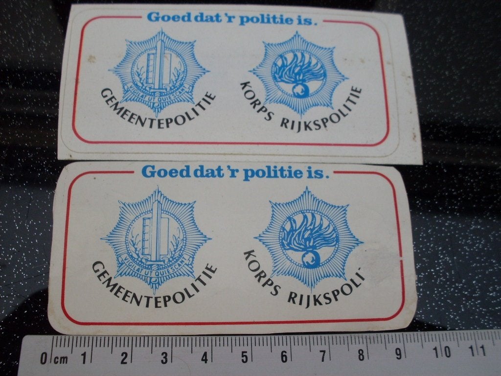 2x sticker gemeente politie korps rijkspolitie logo, Ophalen of Verzenden, Zo goed als nieuw, Bedrijf of Vereniging
