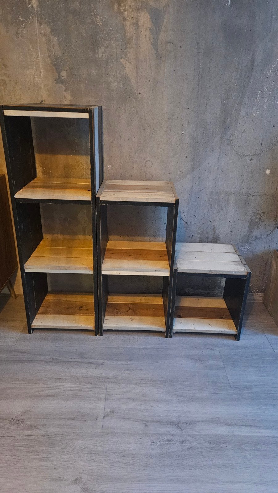 Unieke Boeken/LP Kast/Roomdivider van Sloophout, Met plank(en), Gebruikt, 100 tot 150 cm, 100 tot 150 cm