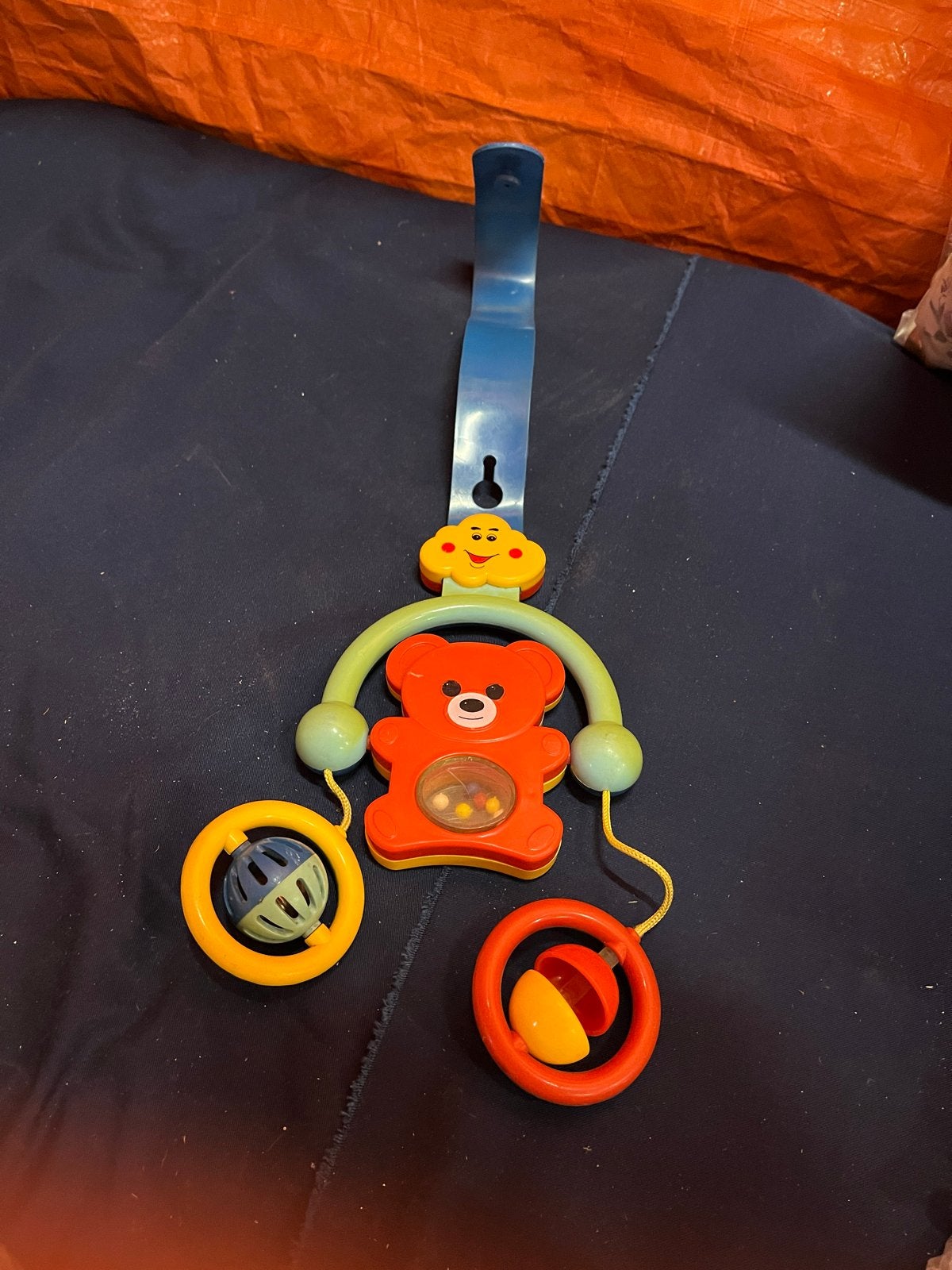 Leuke baby mobiel met rammelaars en beer, Ophalen of Verzenden, Zo goed als nieuw, Mobiel, Met geluid