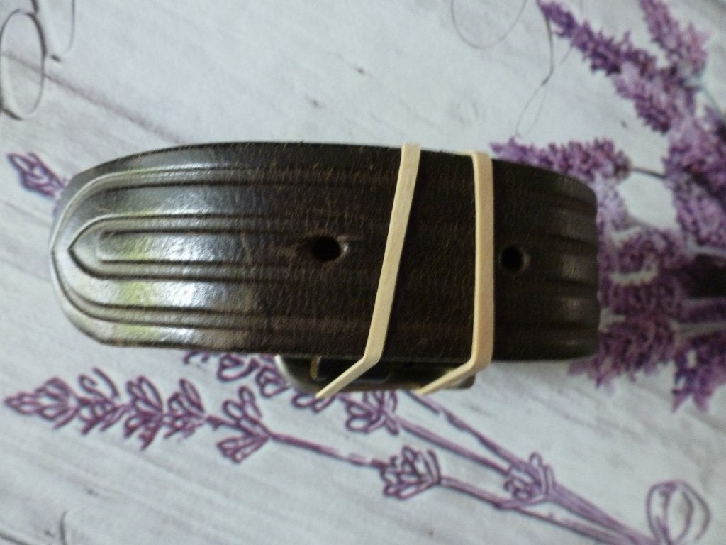 Leren riem - 115 cm - VERA PELLA, Kleding | Heren, Riemen en Ceinturen, Bruin, Zo goed als nieuw, Riem of Ceintuur, Echt leder