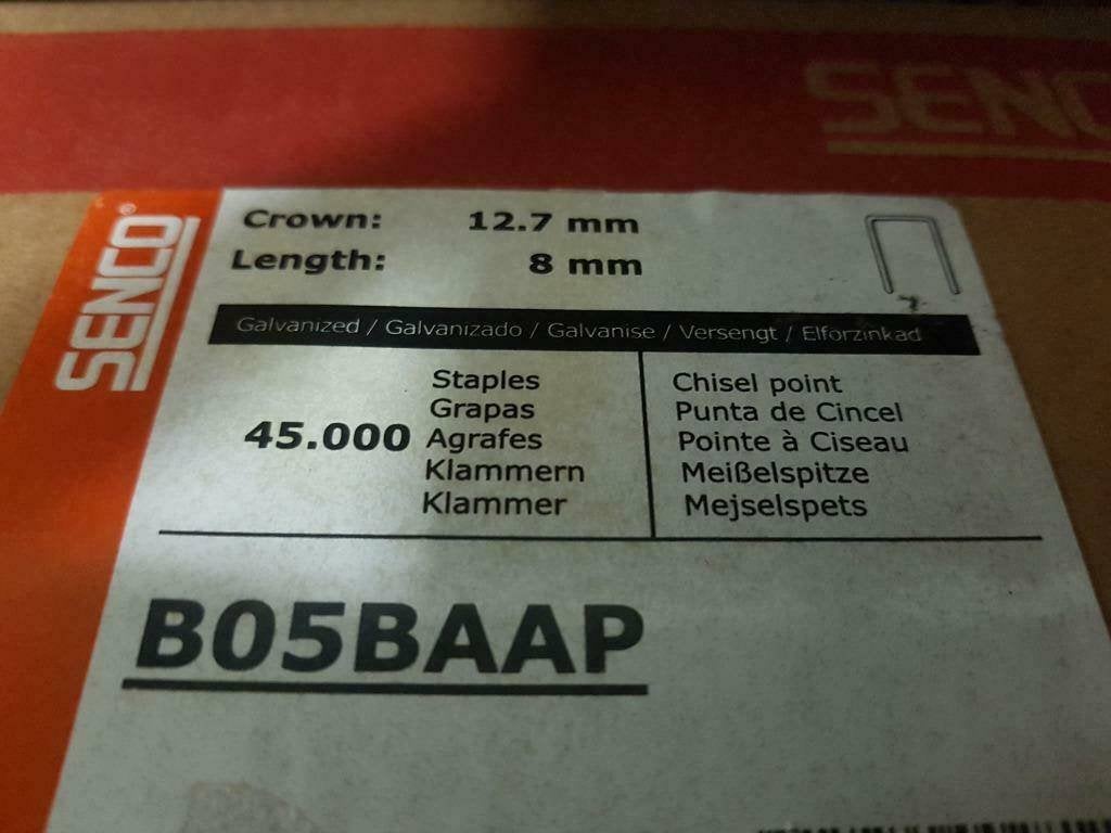 Senco nieten b05baap 8mm gegalvaniseerd. krammen nietjes, ., Nieuw, Ophalen of Verzenden, .