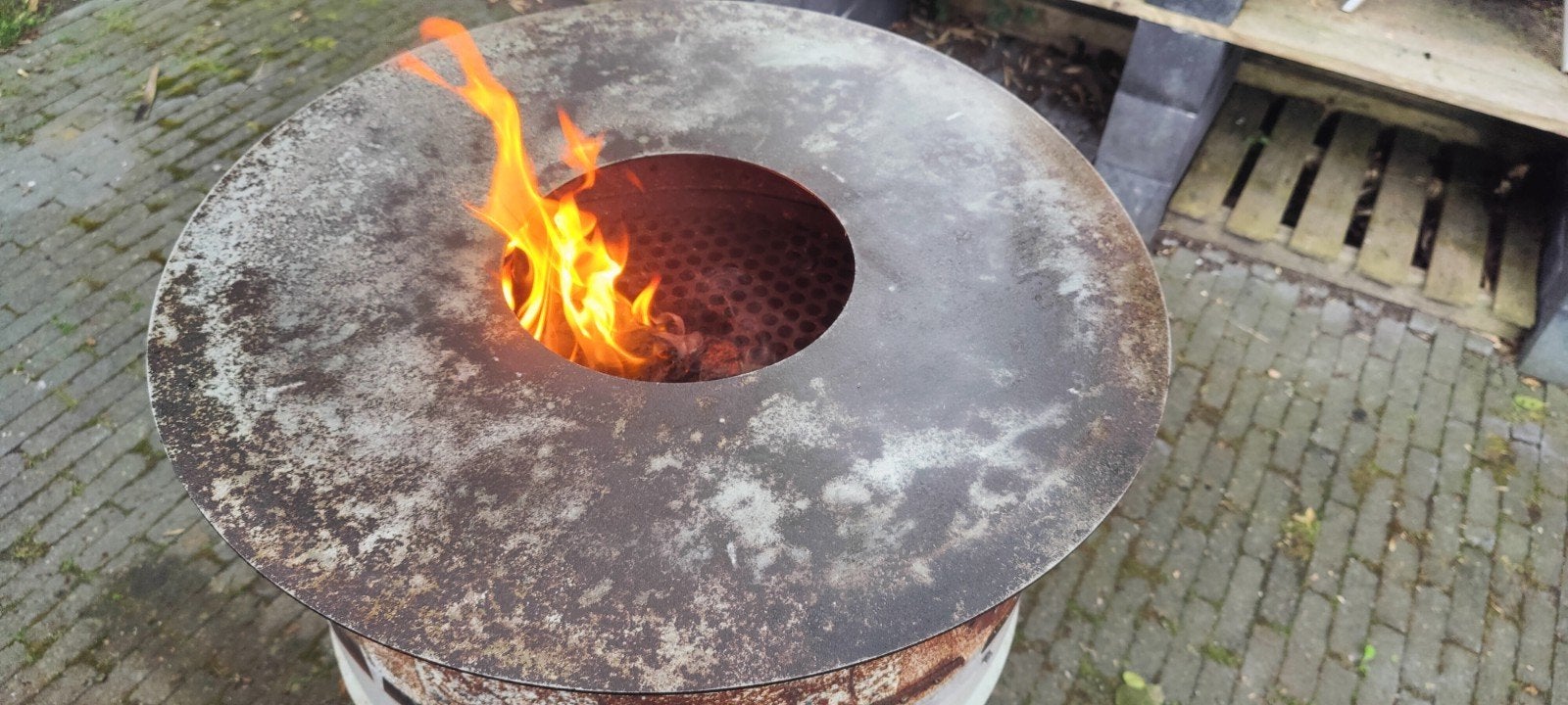 BBQ van olievat - Houtgestookt of kolen, Ophalen, Gebruikt, Vuurton