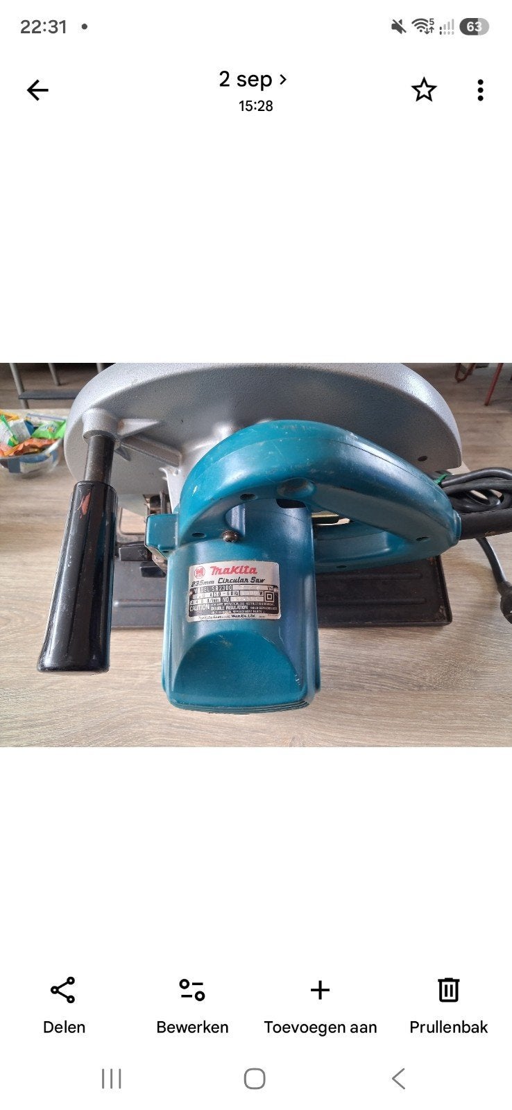 Makita SR2300 Cirkelzaag - 235mm, 1400W, Gebruikt, Cirkelzaag, 70 mm of meer, Ophalen of Verzenden