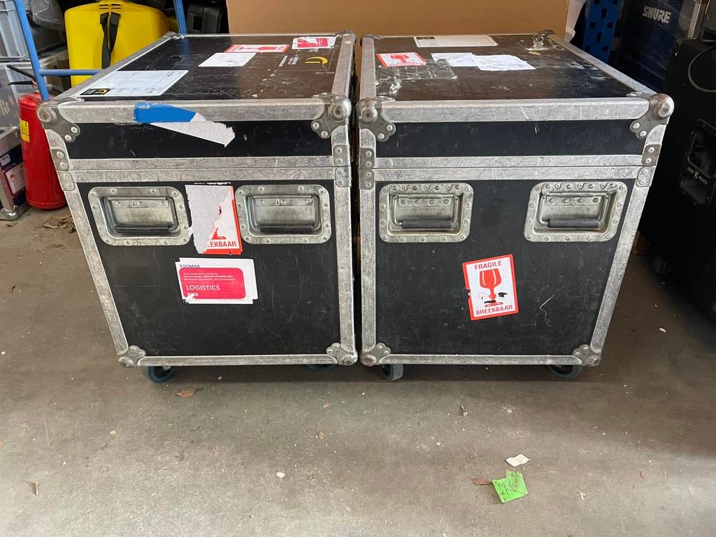 MEEKEL KABELCASES. 71x51cm 47+10cm Hoog + Bleu Wheels, Ophalen, Gebruikt, Overige instrumenten, Flightcase