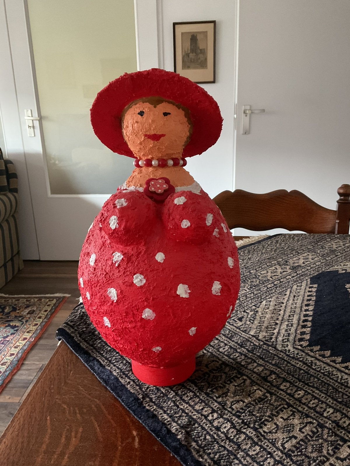 Dikke dame papier machee, Ophalen of Verzenden, Gebruikt