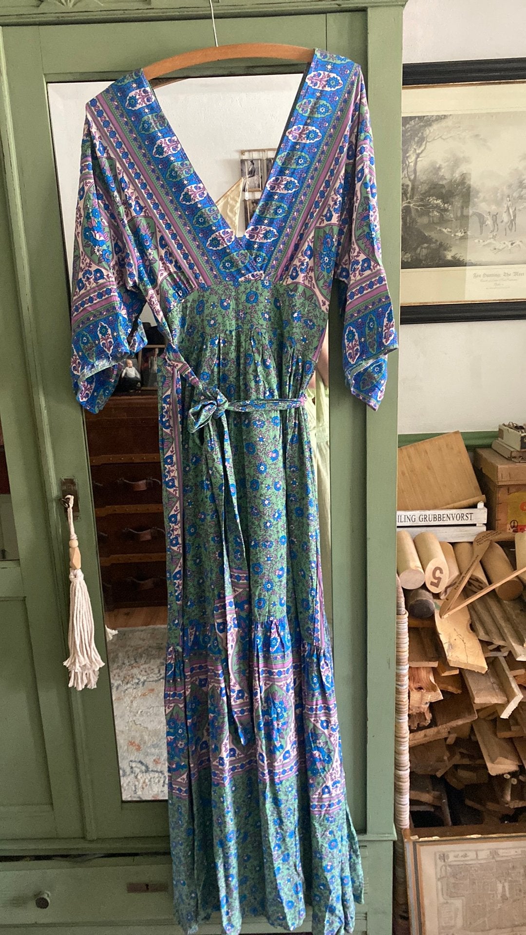Leuke lange  ibiza jurk van Gold&Silver maatje 36, Ophalen of Verzenden, Zo goed als nieuw, Maat 36 (S), Onder de knie