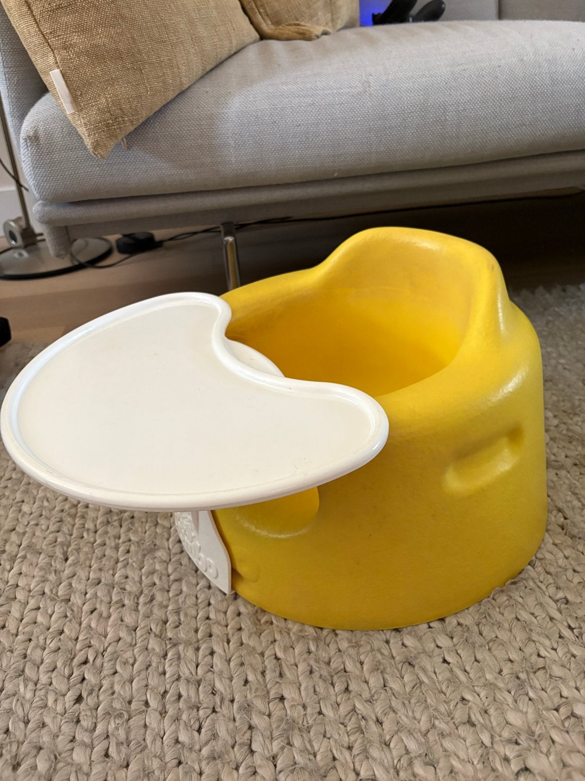 Bumbo vloerstoeltje met eetblad - Geel, Ophalen, Gebruikt, Overige typen, Afneembaar eetblad