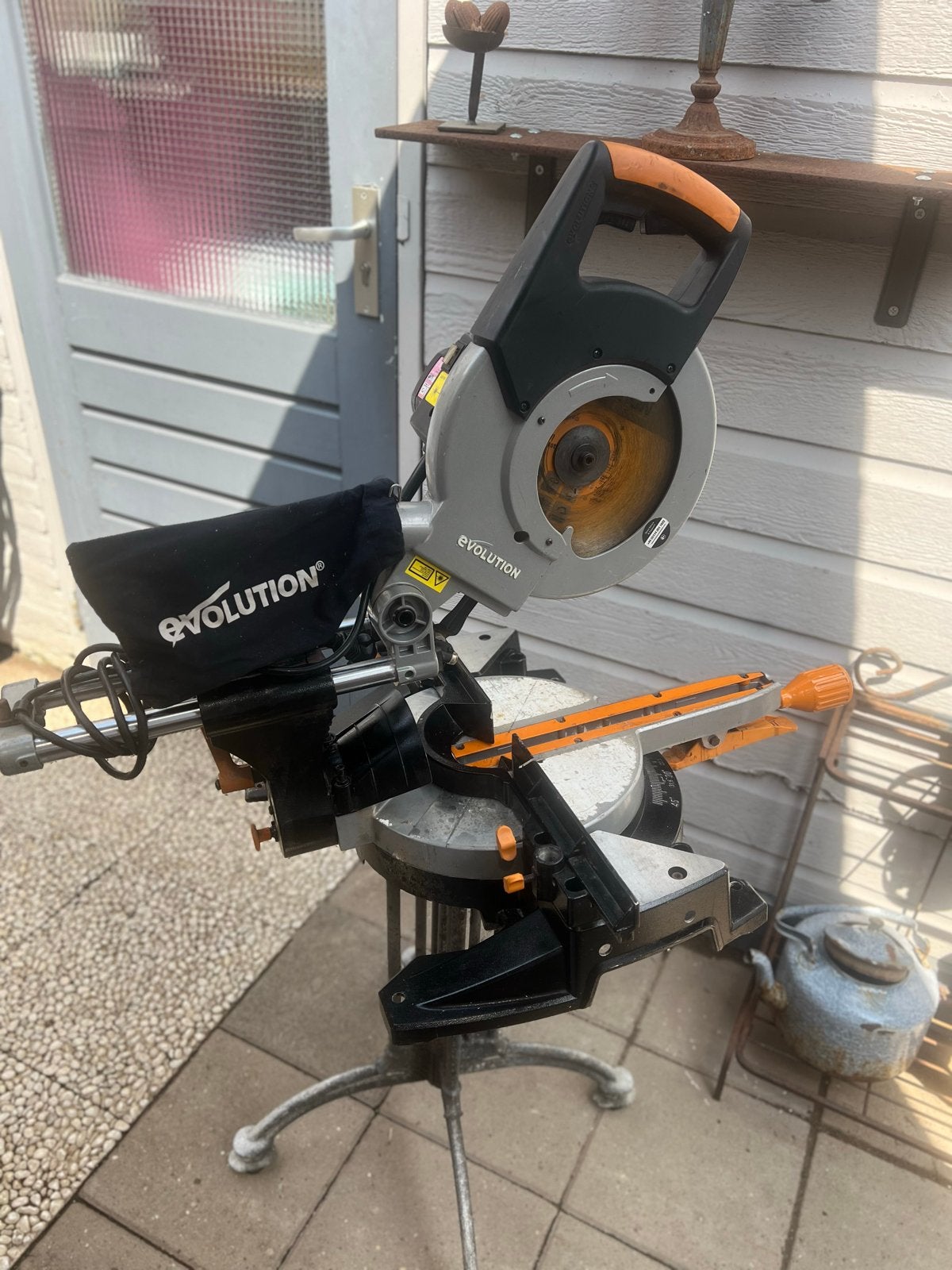 Evolution Afkortzaag 254 mm - Krachtige Zaagmachine, Doe-het-zelf en Verbouw, Gereedschap | Zaagmachines, Gebruikt, 70 mm of meer