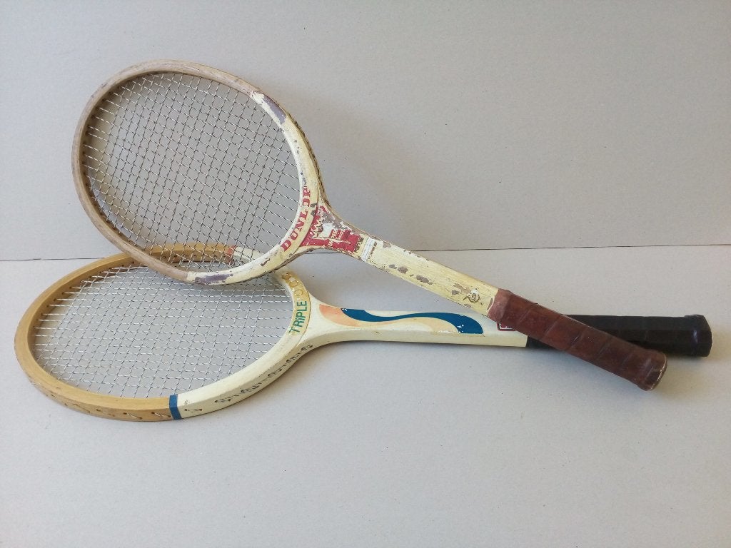 Oude houten tennisrackets.Dunlop/Rucanor. Pr.p/stuk, Antiek en Kunst, Ophalen of Verzenden