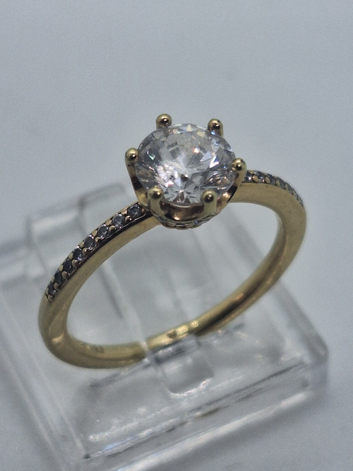 Pandora ring met steen, verguld, Met kristal, Overige materialen, Ophalen of Verzenden, Dame