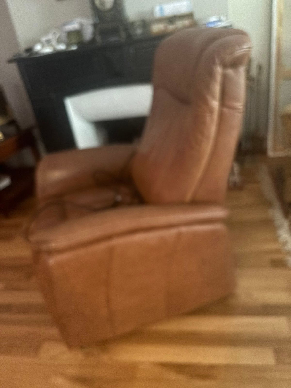 Relaxstoel  te koop, Ophalen, Gebruikt, Leer, 75 tot 100 cm