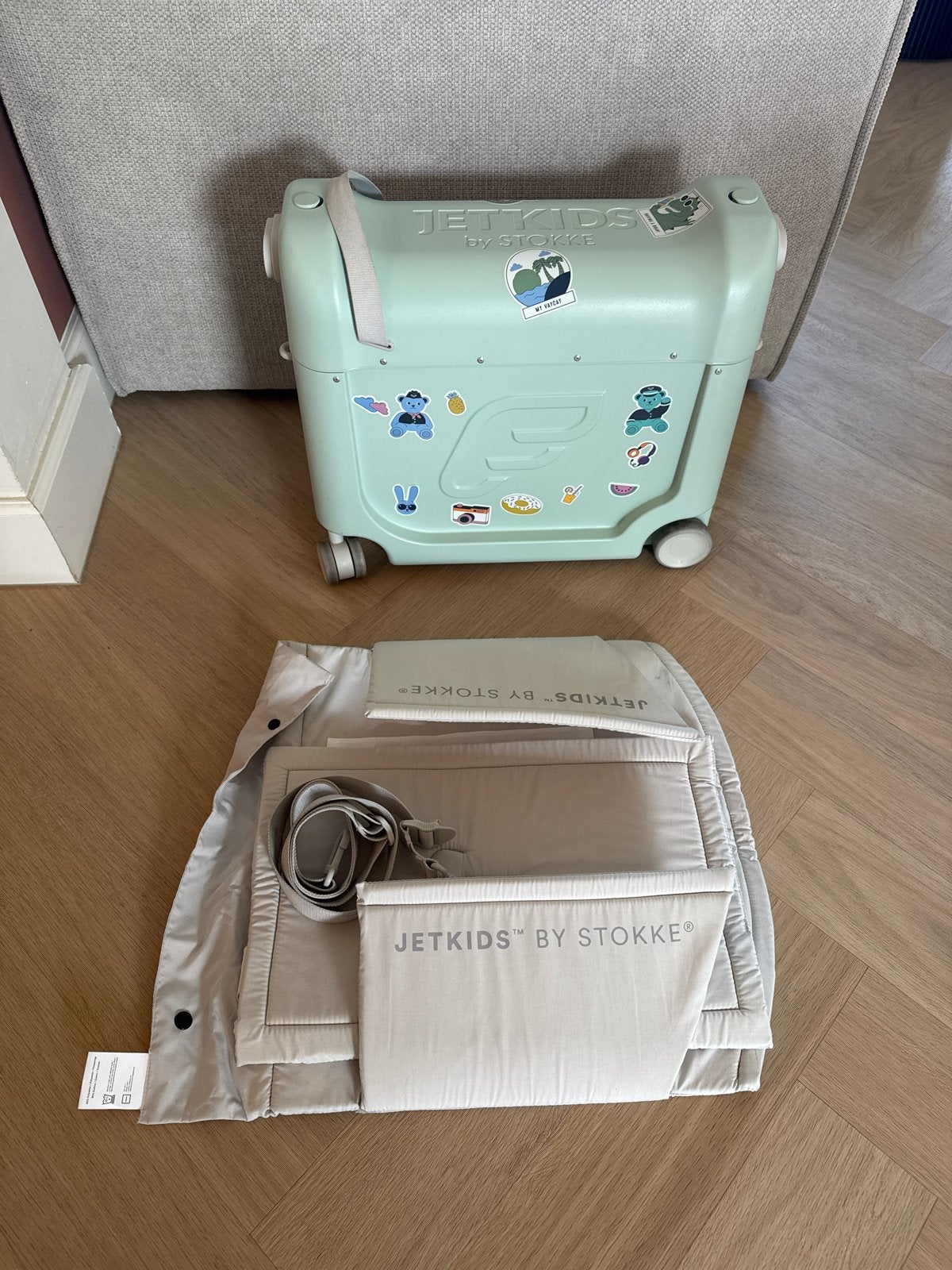 Jetkids by Stokke BedBox Koffer - Mintgroen, Ophalen, Zo goed als nieuw, Overige merken