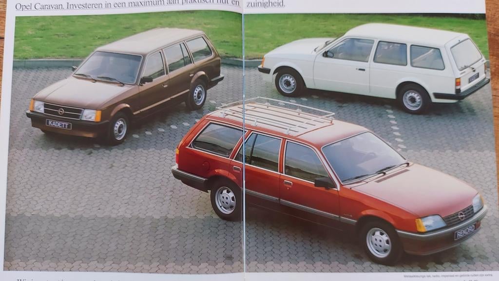 1983 Opel Kadett & Rekord caravan folder, Ophalen of Verzenden, Zo goed als nieuw, Opel