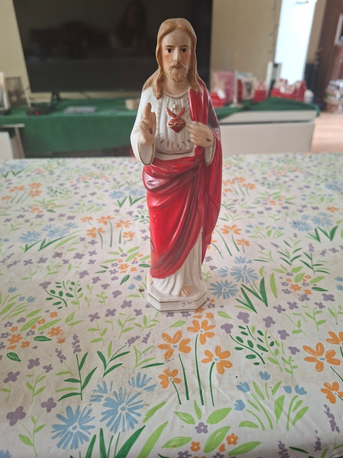 Vintage Jezus beeldje met Heilig Hart, Antiek en Kunst, Ophalen