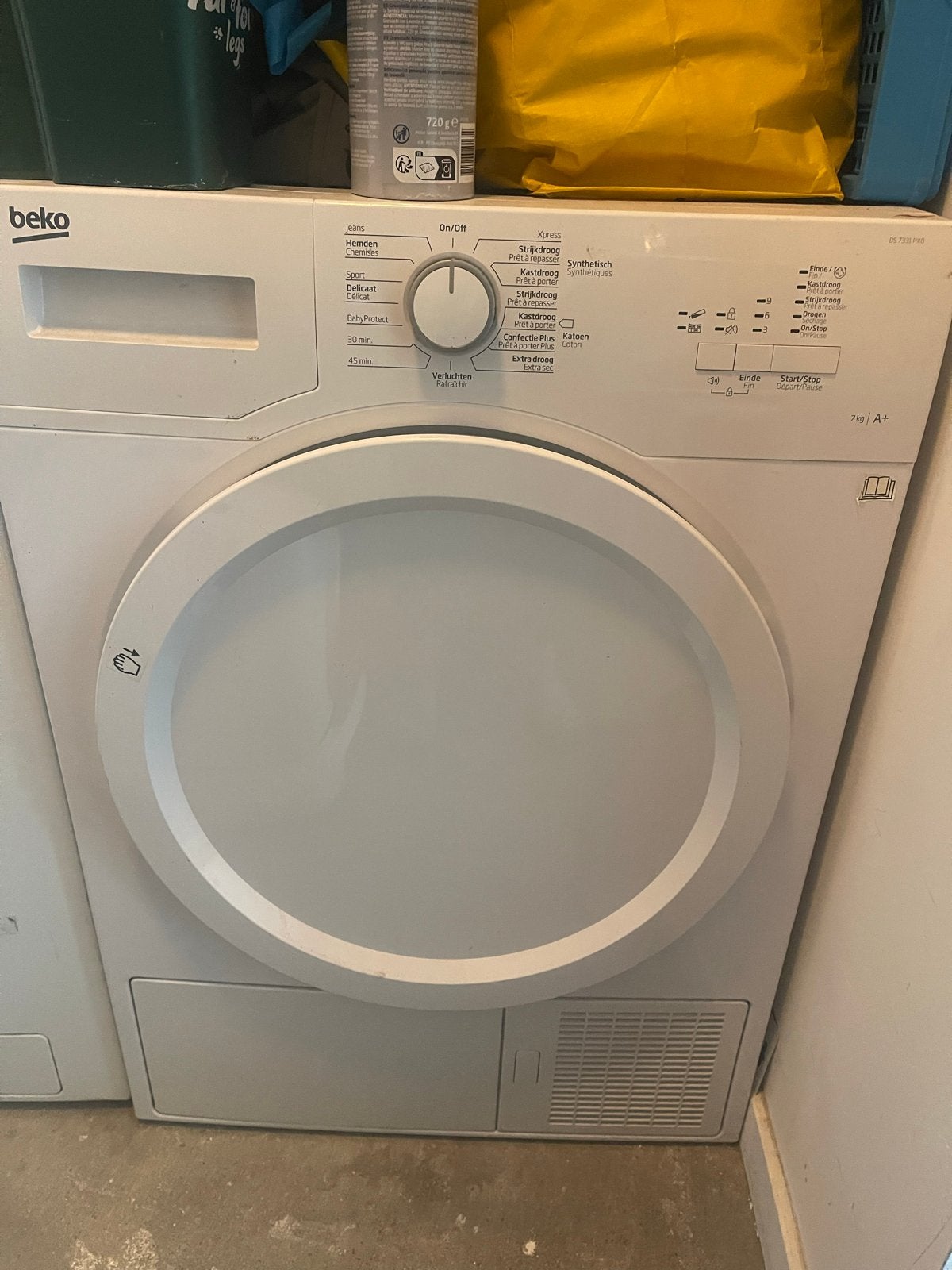 Beko DS 7331 PX0 Condensdroger 7kg A+, Ophalen, 6 tot 8 kg, Gebruikt, 85 tot 90 cm