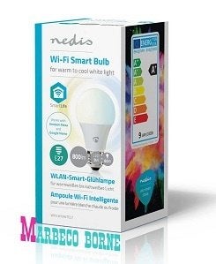SmartLife Wi-Fi smart LED-lamp, Warm- tot Koud Wit, E27 LW10, Nieuw, Info@marbeco.nl, Nedis SmartLife, Led-lamp