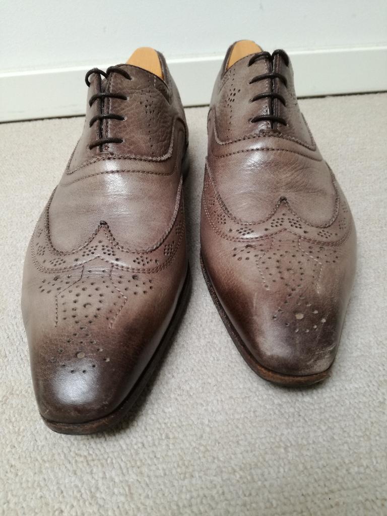 Santoni veterschoenen - maat 7,5 - grijs (i.g.st), Overige kleuren, Verzenden, Santoni, Gedragen