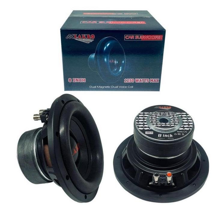 Lakro 1250watt spl woofer 2x2ohm LAKRO-ETERNAL-8 Subwoofer, Niet ingevuld, Niet ingevuld, Nieuw, Ophalen of Verzenden